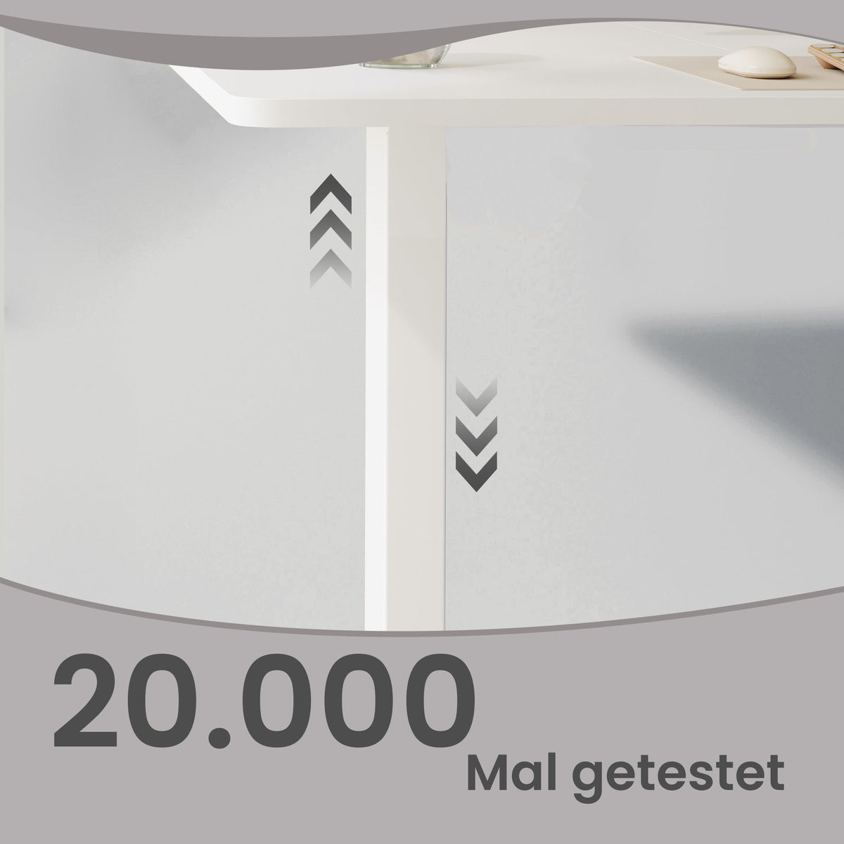 SONGMICS električni stol za sjedenje i stajanje, 180x80 cm, oblačno bijela