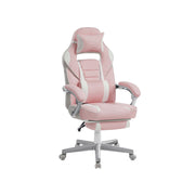 SONGMICS ergonomska gaming stolica s osloncem za noge, nosivost 150 kg, pastelno ružičasta