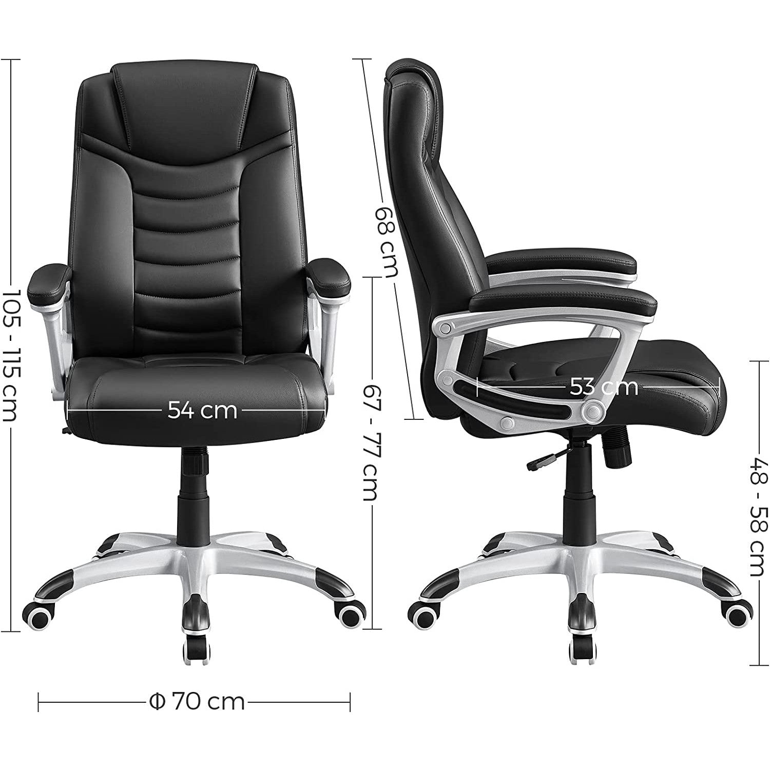 Songmics Ergonomska uredska stolica, okretna stolica s podesivom visinom | SONGMICS-vitahome.hr