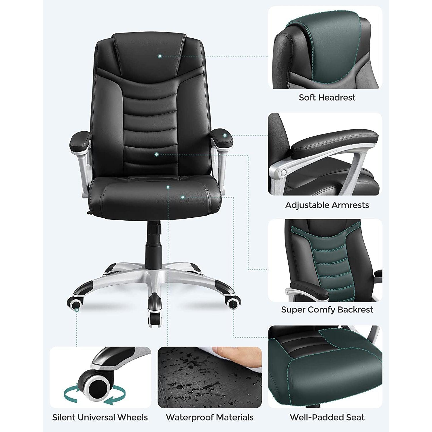 Songmics Ergonomska uredska stolica, okretna stolica s podesivom visinom | SONGMICS-vitahome.hr
