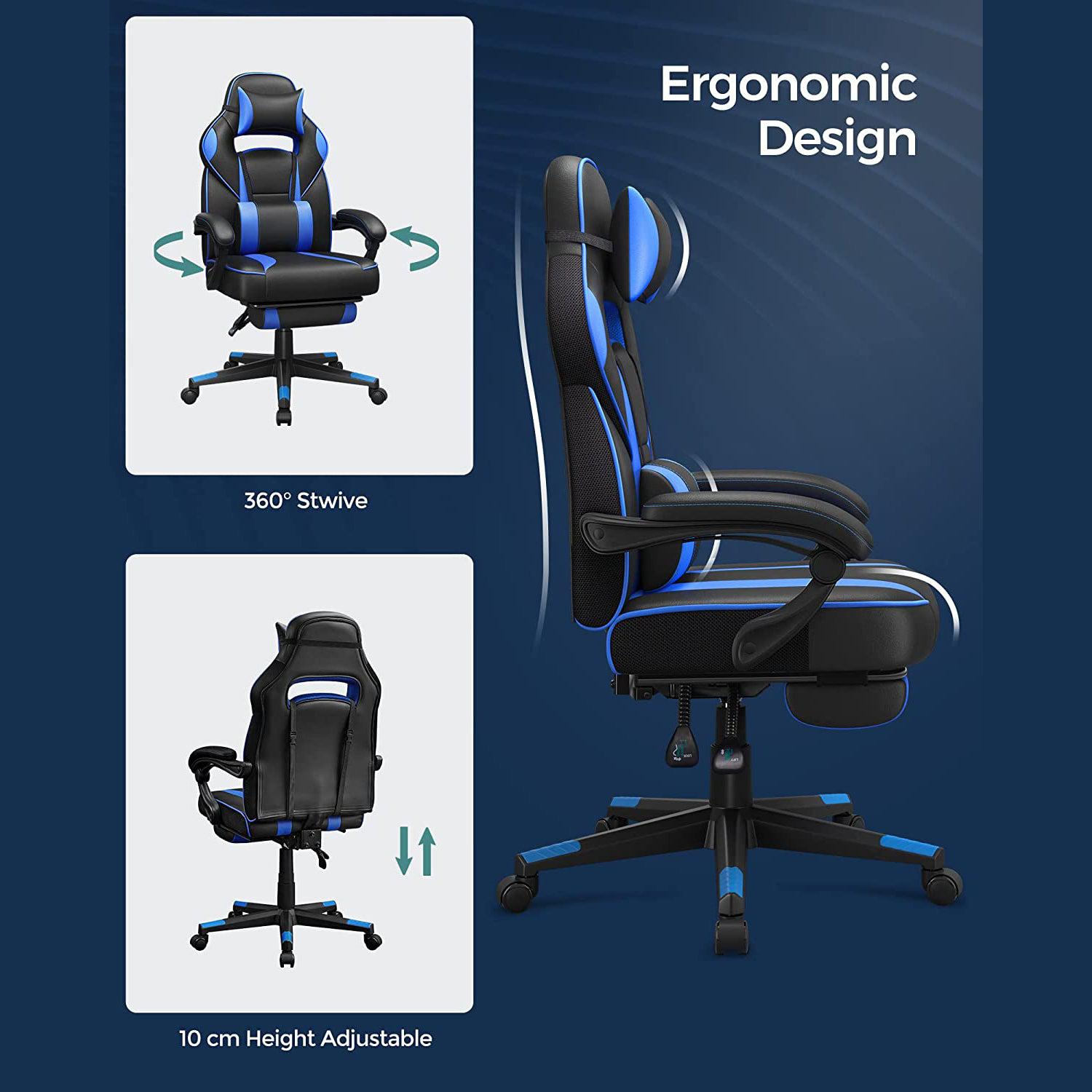 Songmics Gaming stolica, uredska stolica s naslonom za glavu, ergonomska | SONGMICS-vitahome.hr
