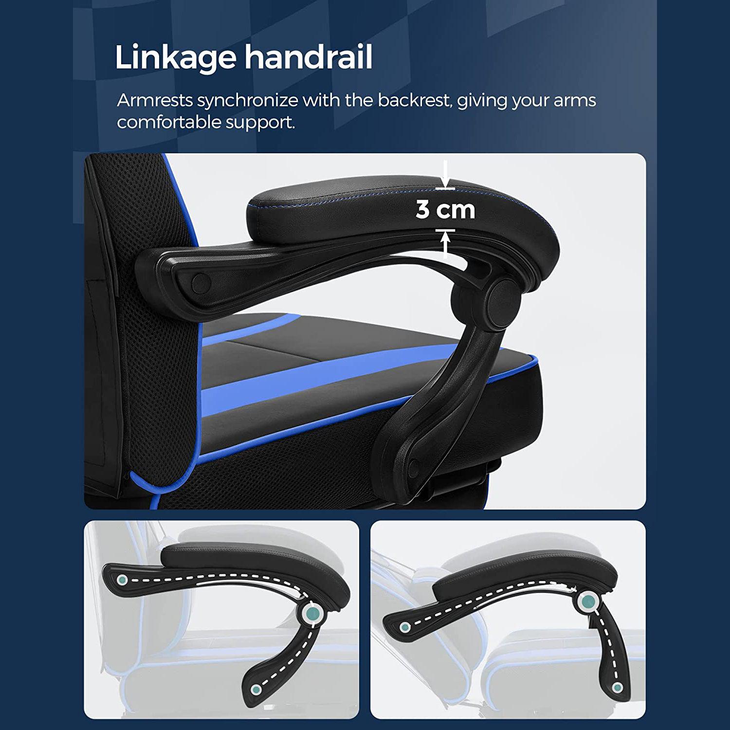 Songmics Gaming stolica, uredska stolica s naslonom za glavu, ergonomska | SONGMICS-vitahome.hr