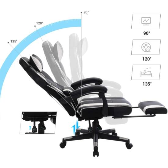 Songmics Gaming stolica, uredska stolica s naslonom za glavu | SONGMICS-vitahome.hr