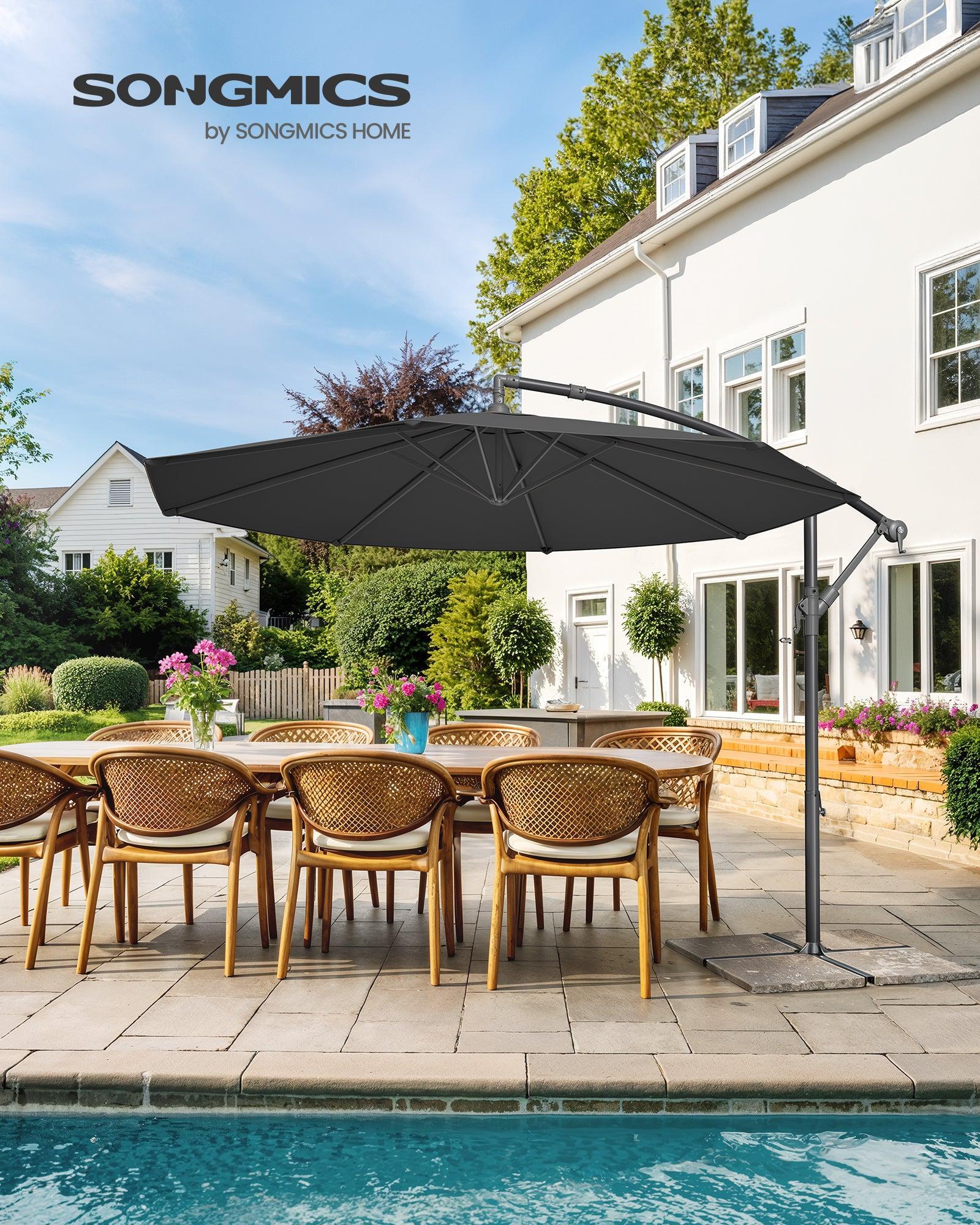 SONGMICS konzolni vrtni suncobran, 3 m, sivi