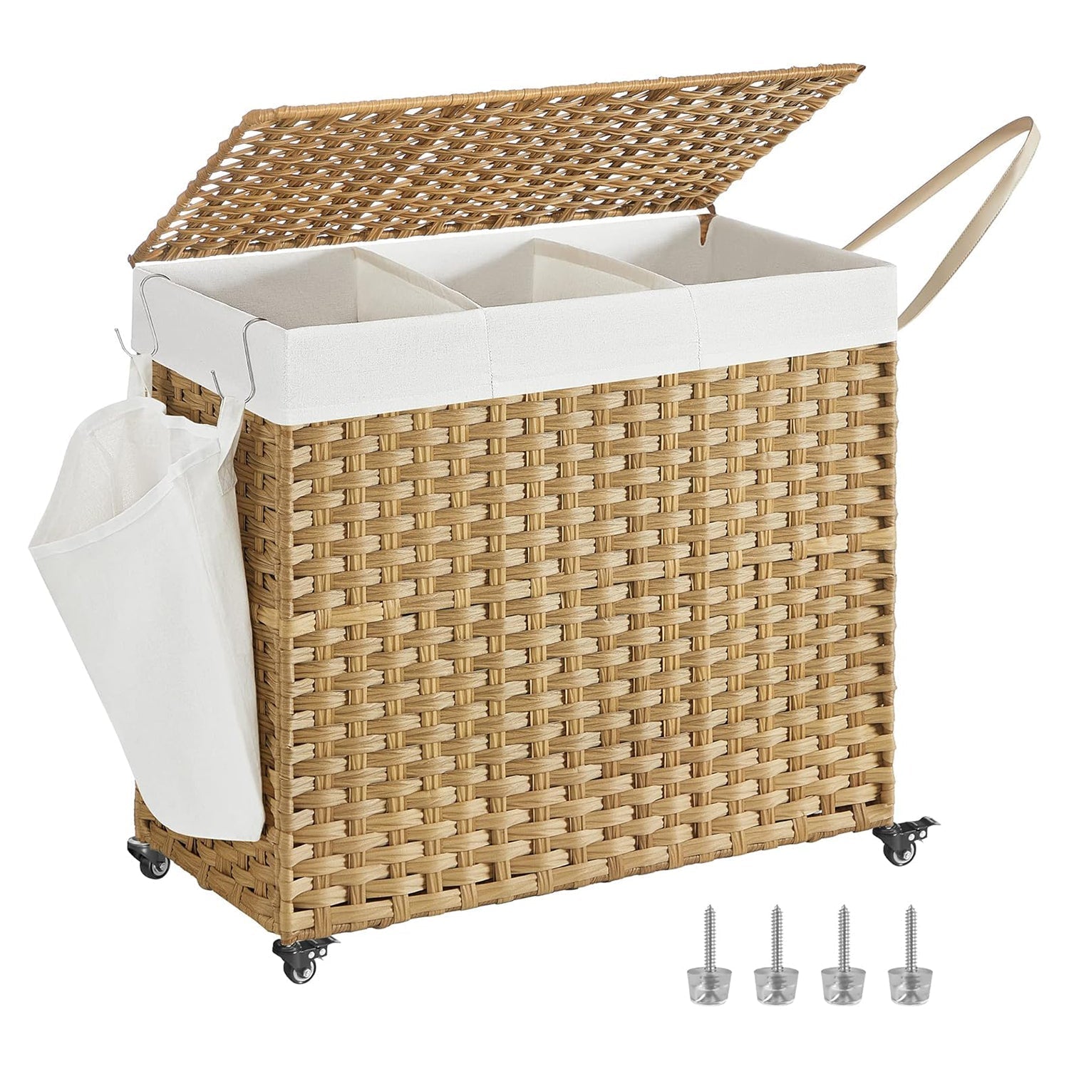 SONGMICS košara za rublje s poklopcem, 160 L, korpa za rublje, natural | SONGMICS-vitahome.hr