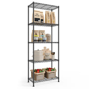 SONGMICS metalna polica za odlaganje s 5 razina, 30 x 60 x 161 cm, dubokocrna