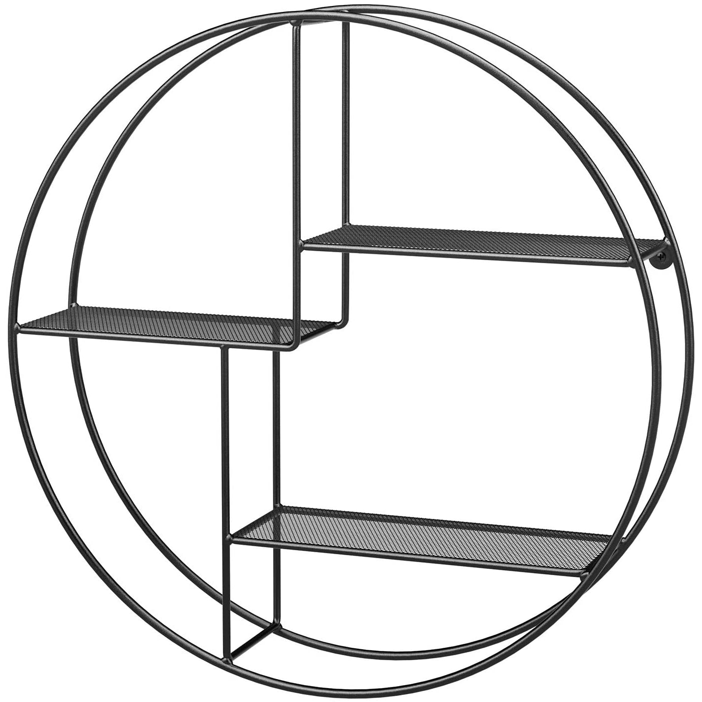 SONGMICS metalna zidna polica, okrugla plutajuća polica s 3 metalne mrežaste ploče (promjer 55 cm) | SONGMICS-vitahome.hr