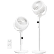 SONGMICS stojeći ventilator, tihi (20 dB) ventilator s postoljem i daljinskim upravljačem, bijeli