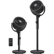 SONGMICS stojeći ventilator, tihi (20 dB) ventilator s postoljem i daljinskim upravljačem, crni