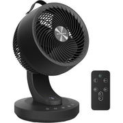 SONGMICS stolni ventilator s cirkulacijom zraka, LED zaslon i daljinski upravljač, crni