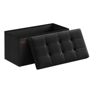 SONGMICS tabure za pohranu, sklopiva klupa, 38×76×38 cm, crna