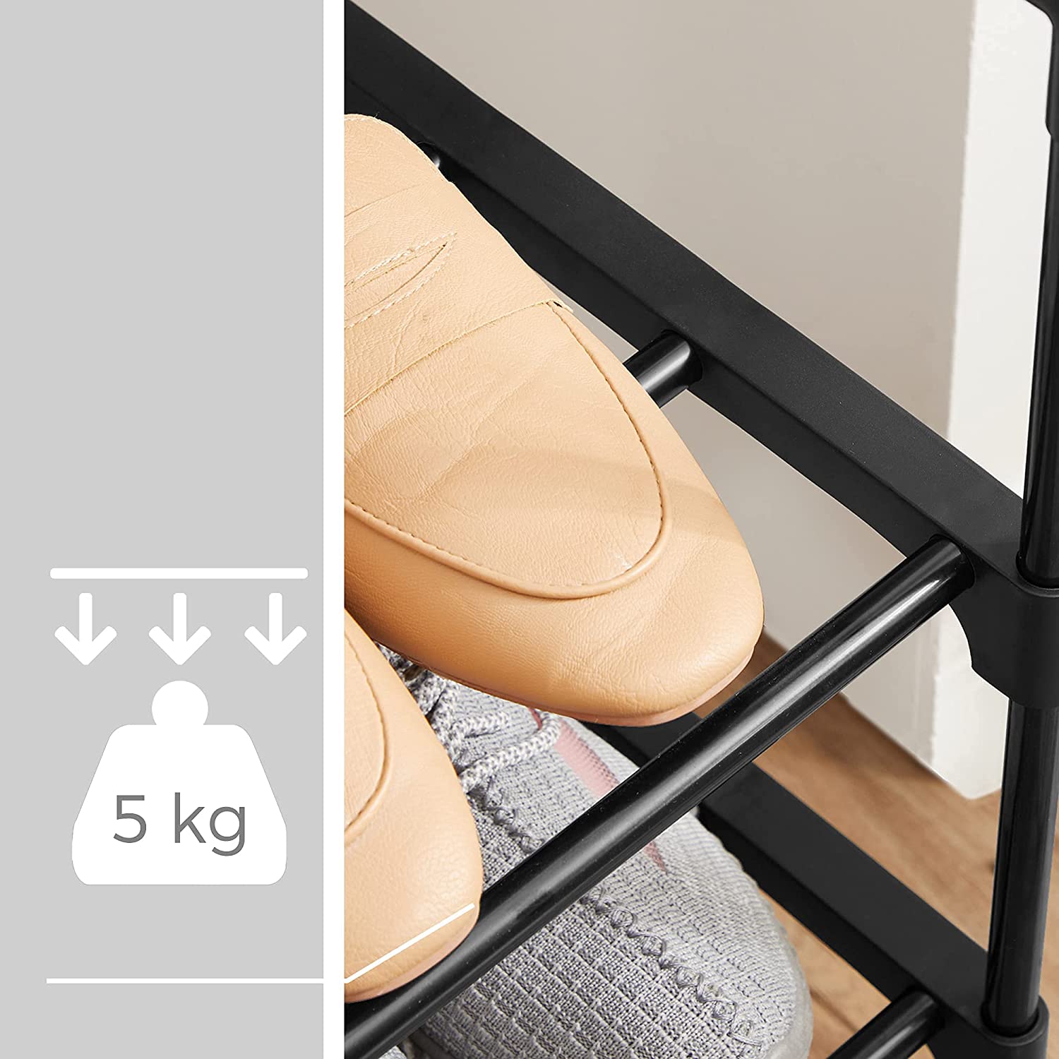 Spremište za cipele na 3 nivoa, 92 x 55 x 30,5 cm, crno | SONGMICS-vitahome.hr