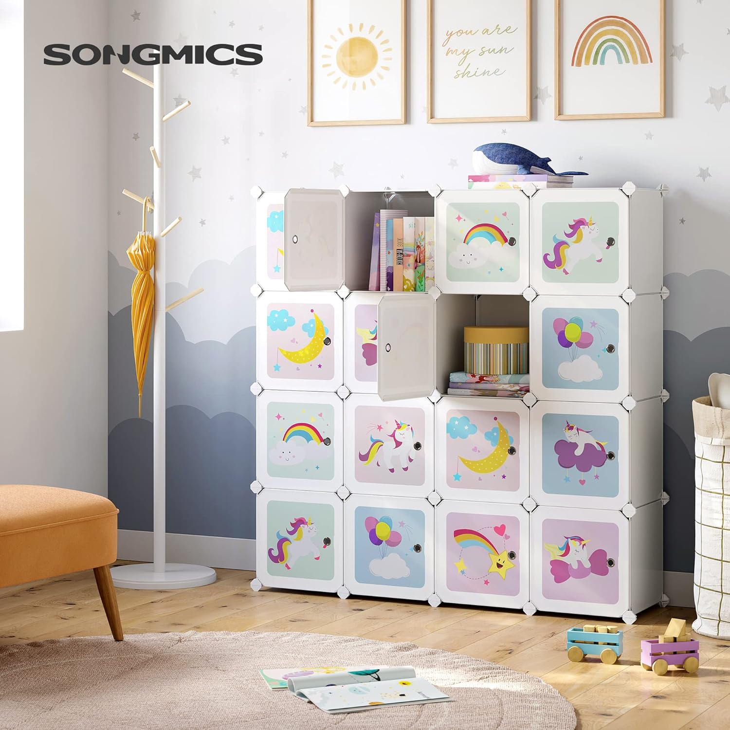 Spremište za igračke, plastični dječji regal, bijeli | SONGMICS-vitahome.hr