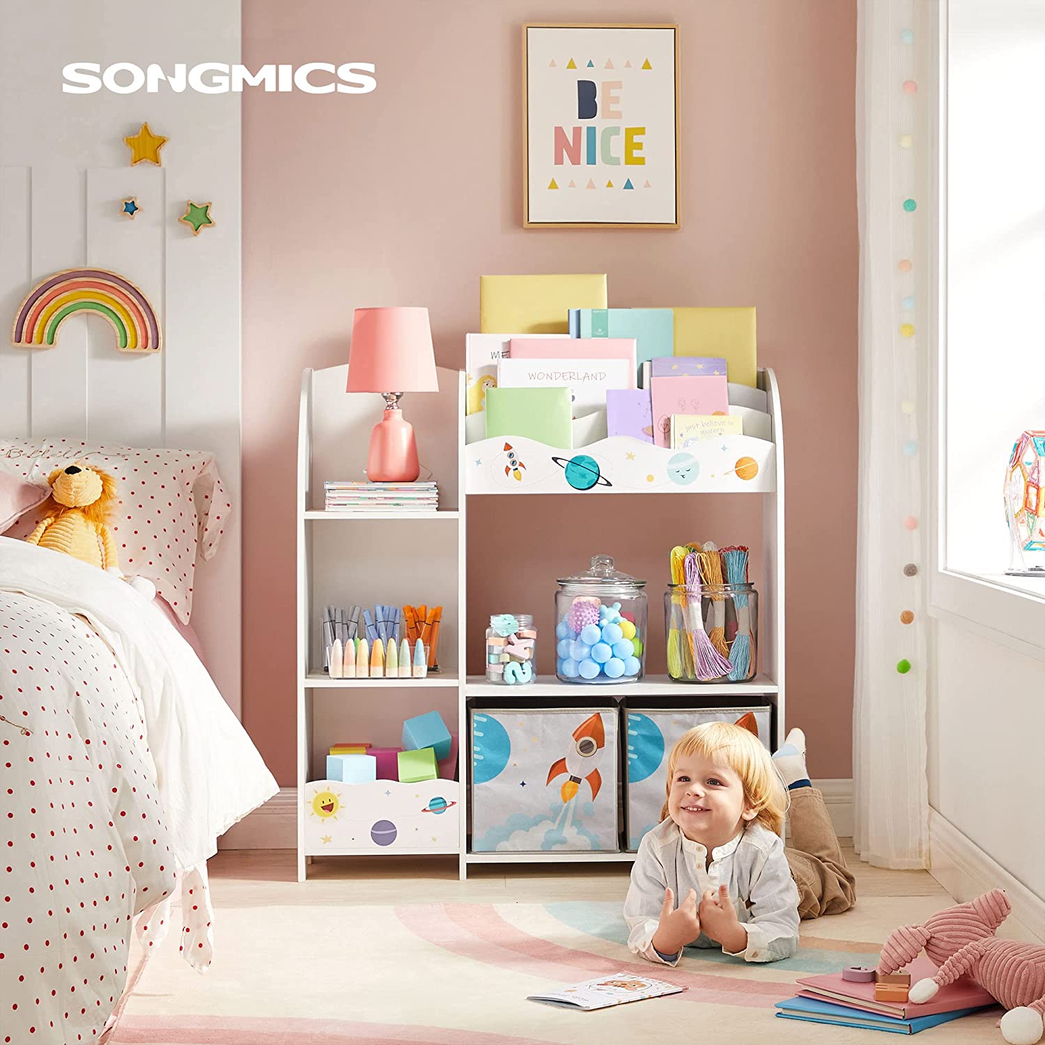 Spremište za igračke, polica za knjige za djecu 93 x 30 x 100 cm | SONGMICS-vitahome.hr