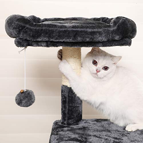 Stabil macskabútor, macskakaparó torony 138 cm, füstszürke-FEANDREA-Vita Home