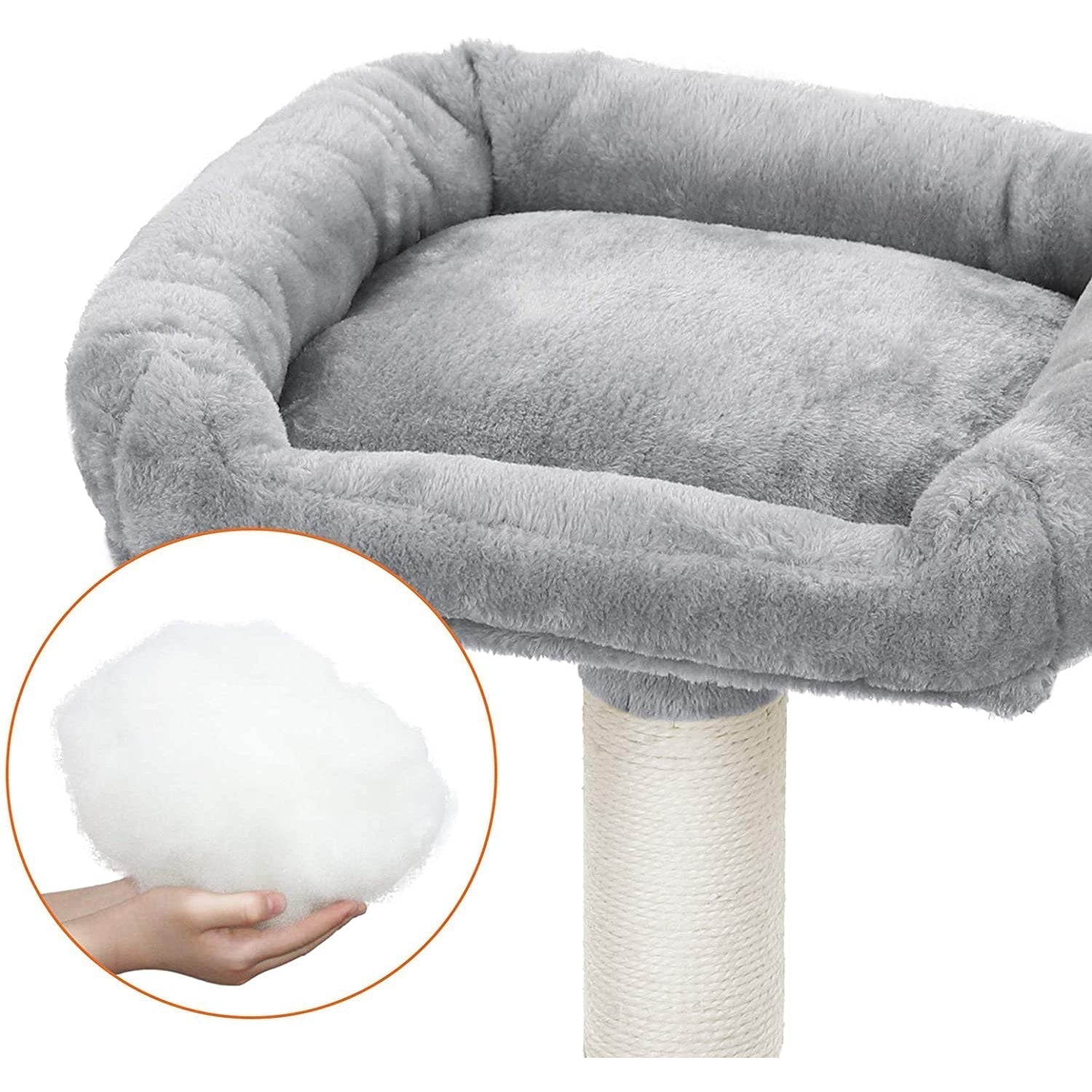 Stabilna mačja penjalica s kućicom i grebalicama, 143 cm, svijetlo siva | FEANDREA | FEANDREA-vitahome.hr