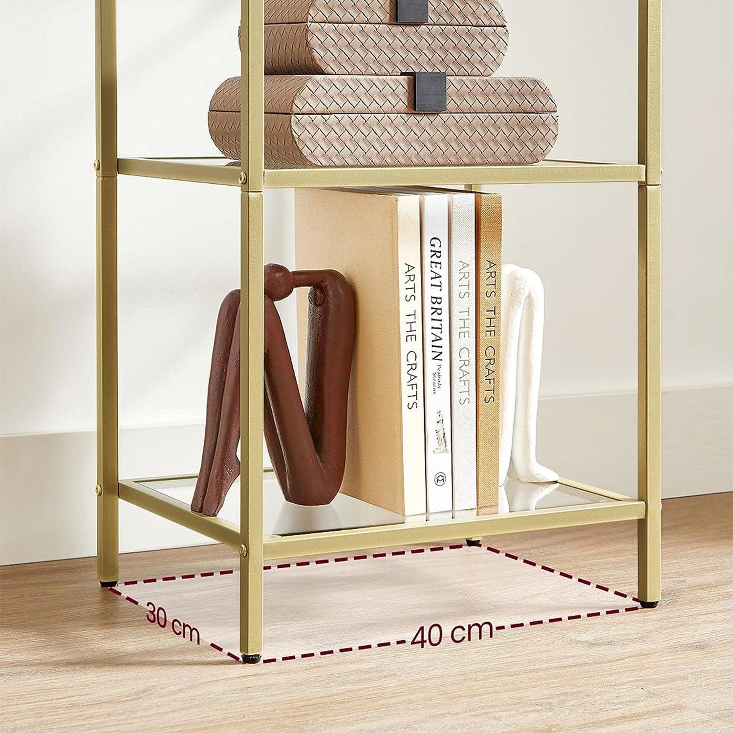 Staklena polica, 40 x 124,5 x 30 cm, zlatna | SONGMICS-vitahome.hr