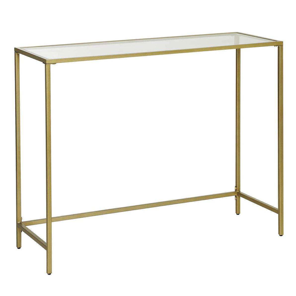 Stakleni konzolni stol 100 x 35 x 80 cm, zlatni | Vasagle-vitahome.hr