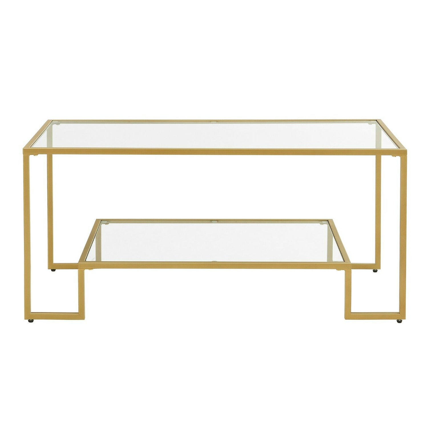 Stakleni stolić za kavu sa spremištem 100 x 45 x 55 cm | VASAGLE-vitahome.hr