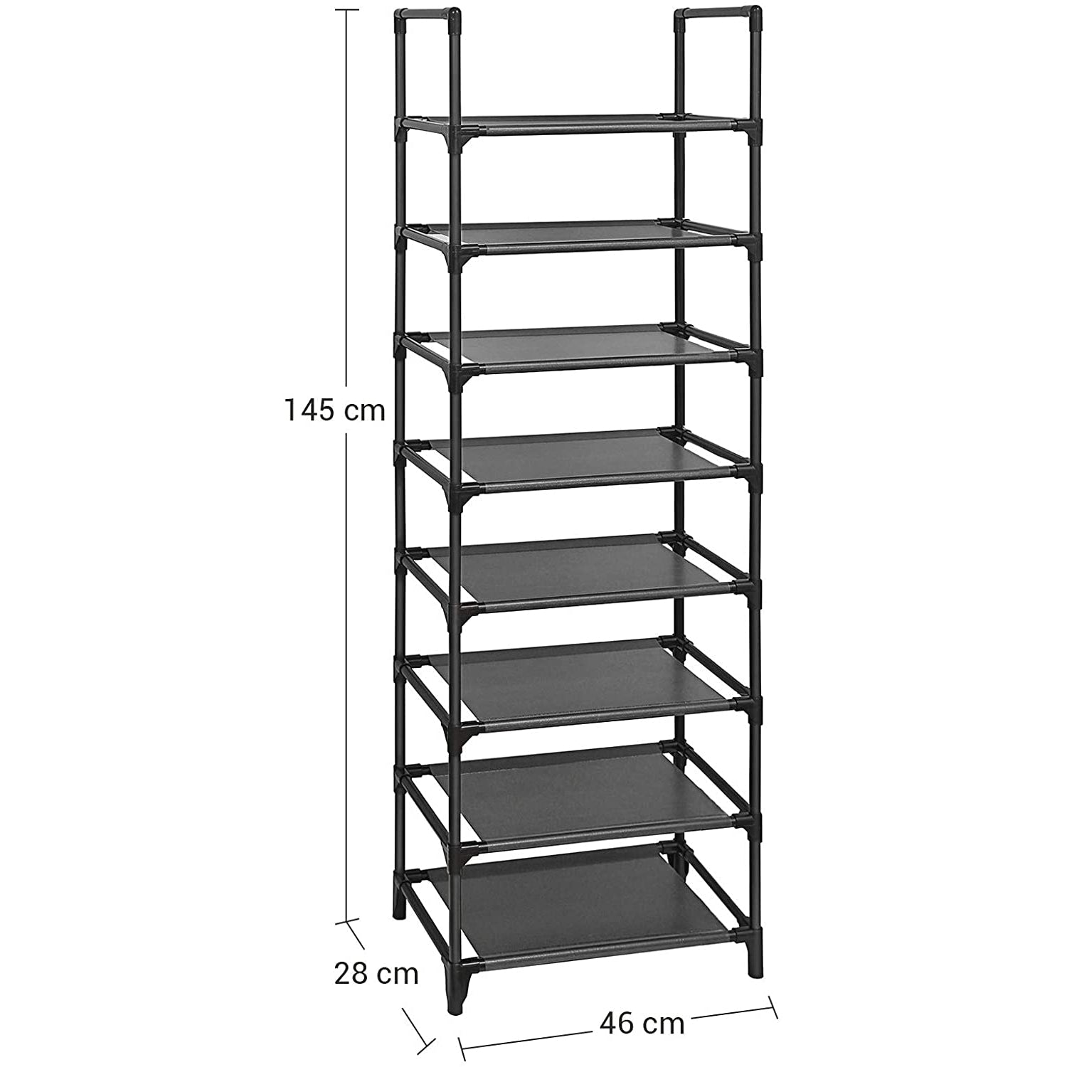 Stalak za 16-20 pari cipela, višenamjenski organizator, 46x28x145cm, crni| SONGMICS | SONGMICS-vitahome.hr