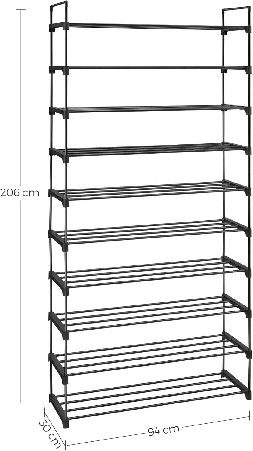 stalak za cipele 30 × 94 × 206 cm, crne boje