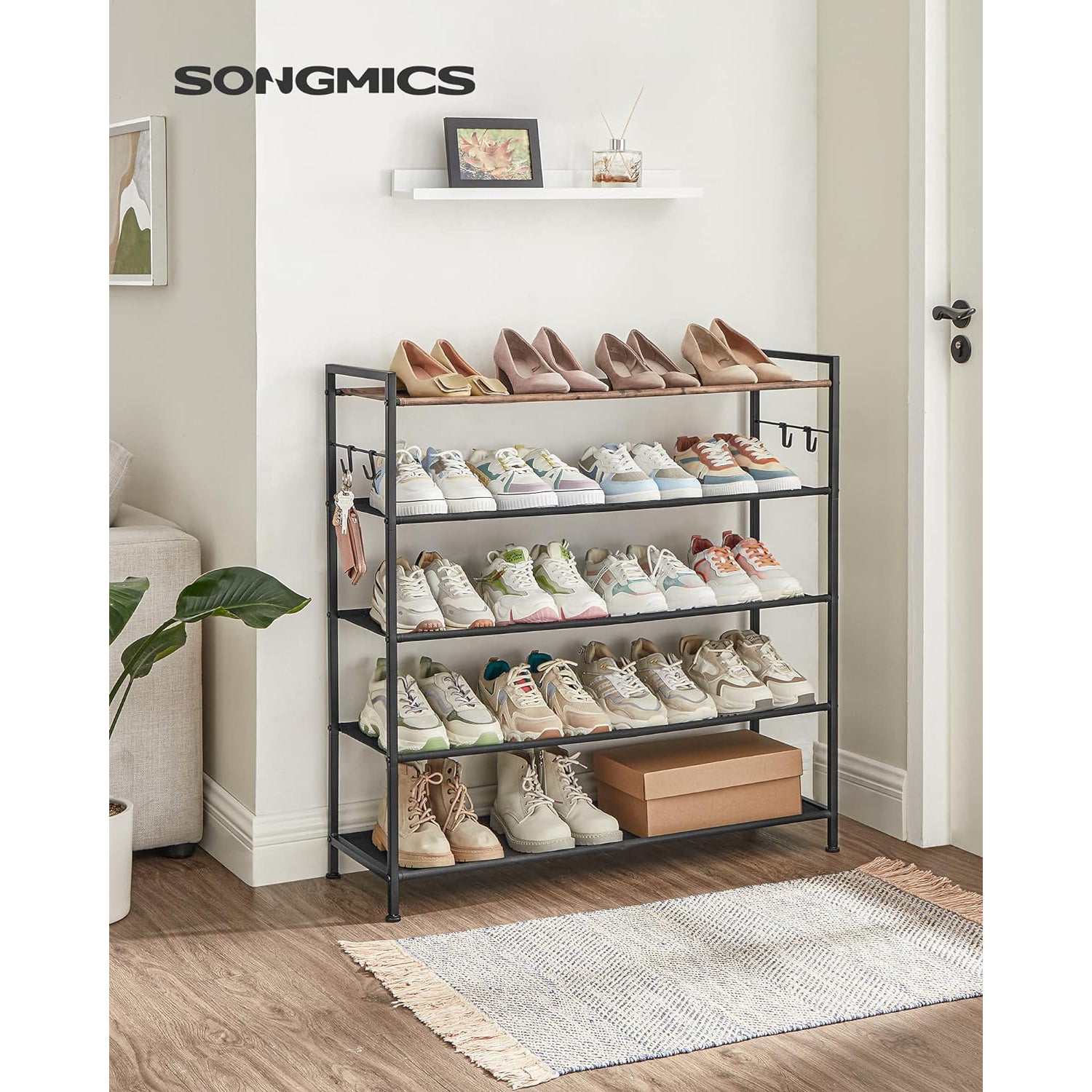 Stalak za cipele 5 razina, za 20-25 pari cipela, boja vintage smeđa i crna| SONGMICS | SONGMICS-vitahome.hr