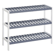 Stalak za cipele od bambusa na 3 razine, 70 x 55 x 26 cm, bijela i siva | SONGMICS-vitahome.hr