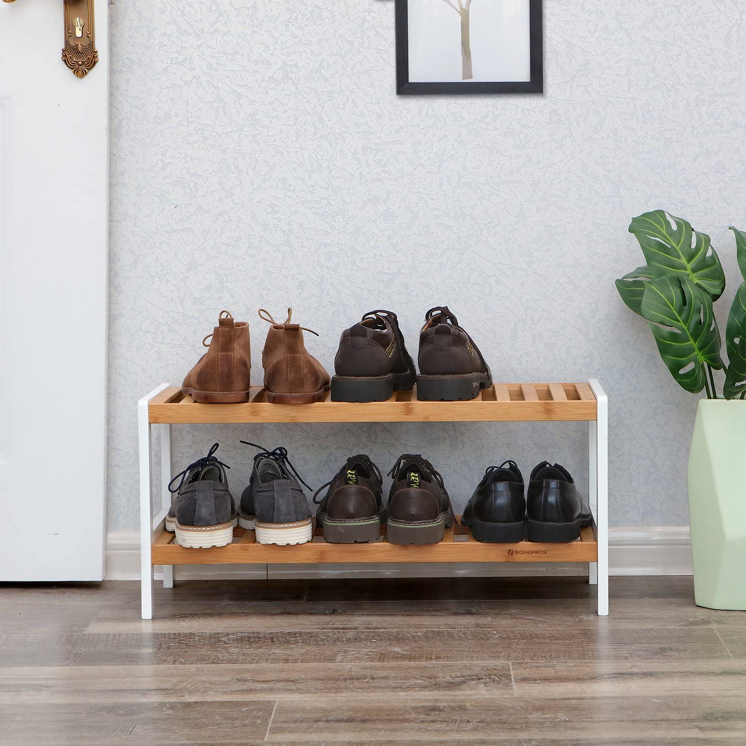 Stalak za cipele od bambusa na dva nivoa 70 x 26 x 33 cm | SONGMICS-vitahome.hr