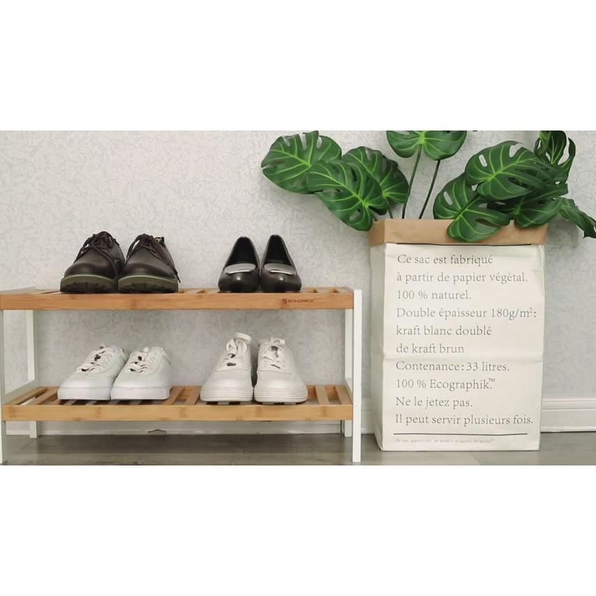 Stalak za cipele od bambusa na dva nivoa 70 x 26 x 33 cm | SONGMICS-vitahome.hr
