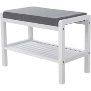 Stalak za cipele od bambusa s podstavljenim sjedalom 60 x 32 x 43 cm | SONGMICS-vitahome.hr
