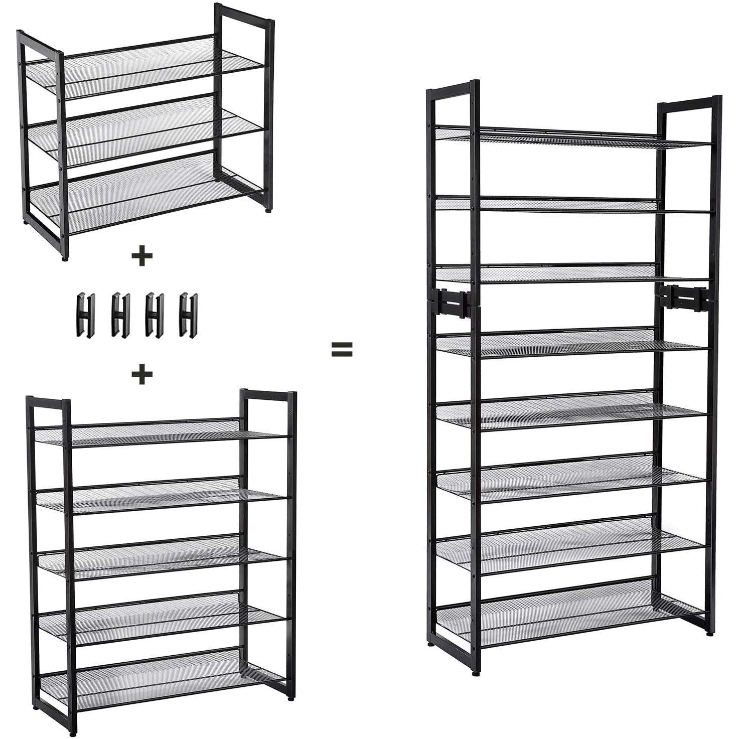 Stalak za cipele, polica na 5 razina, do 20 pari cipela 74 x 30,7 x 104 cm, crna | SONGMICS-vitahome.hr