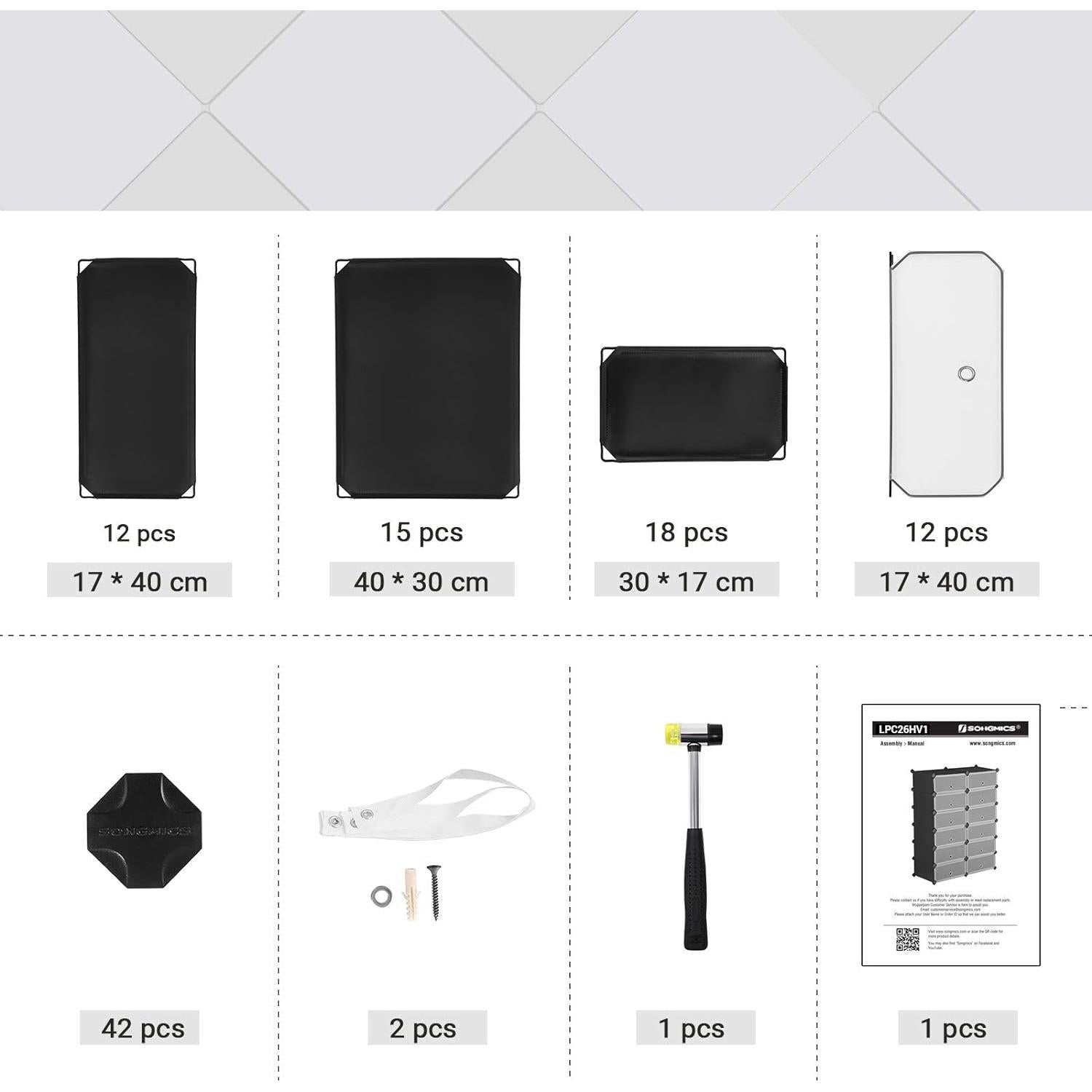 Stalak za cipele, pravokutni sustav za pohranu s 12 modularnih utora, crni | SONGMICS-vitahome.hr