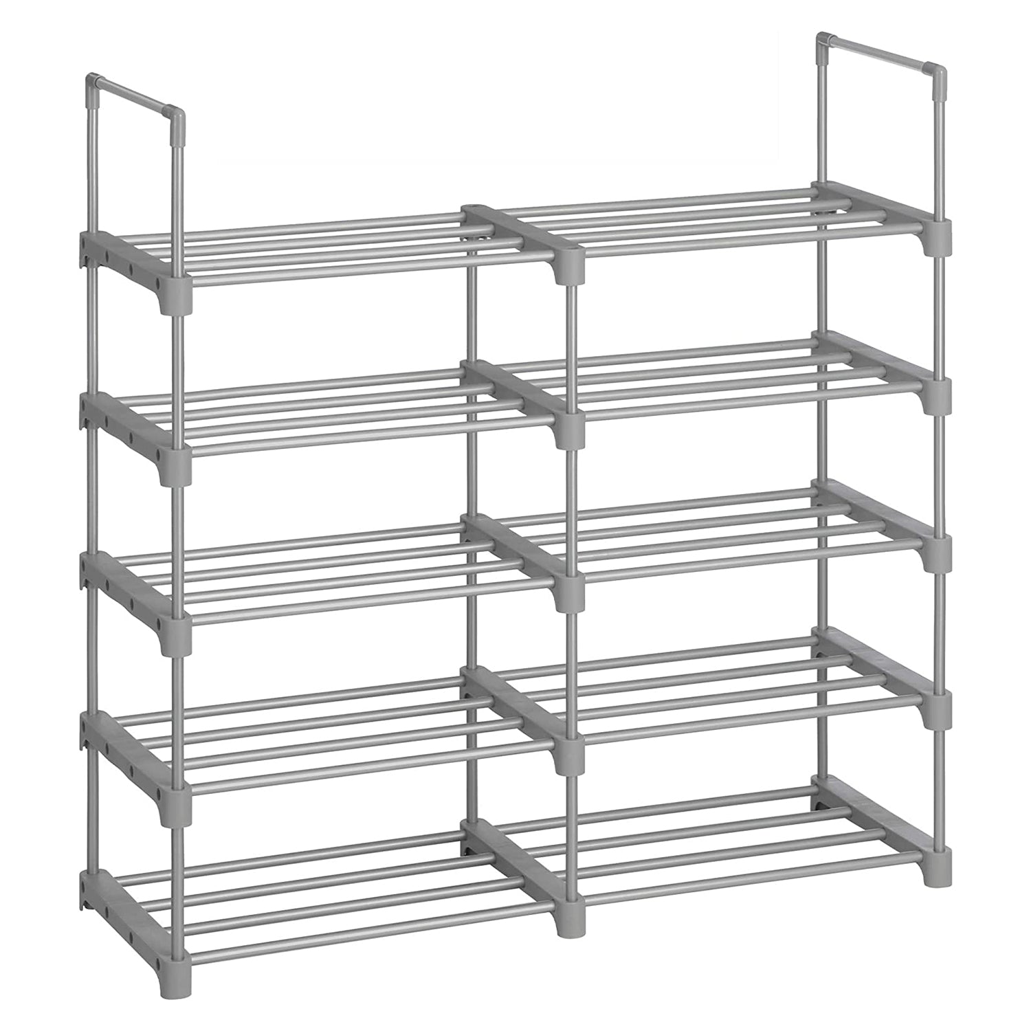 Stalak za cipele s 10 polica, 45 x 30 x 174 cm, siva boja | SONGMICS-vitahome.hr
