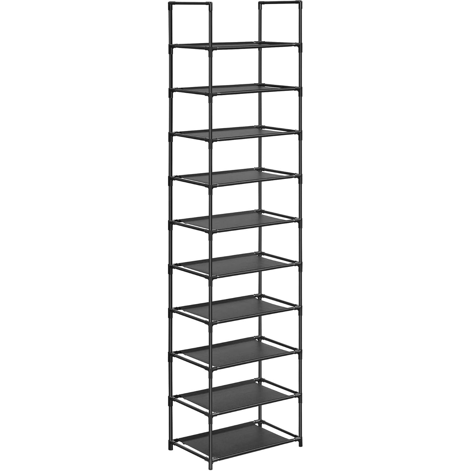 Stalak za cipele s 10 razina, 45 x 28 x 173 cm, crne boje | SONGMICS-vitahome.hr