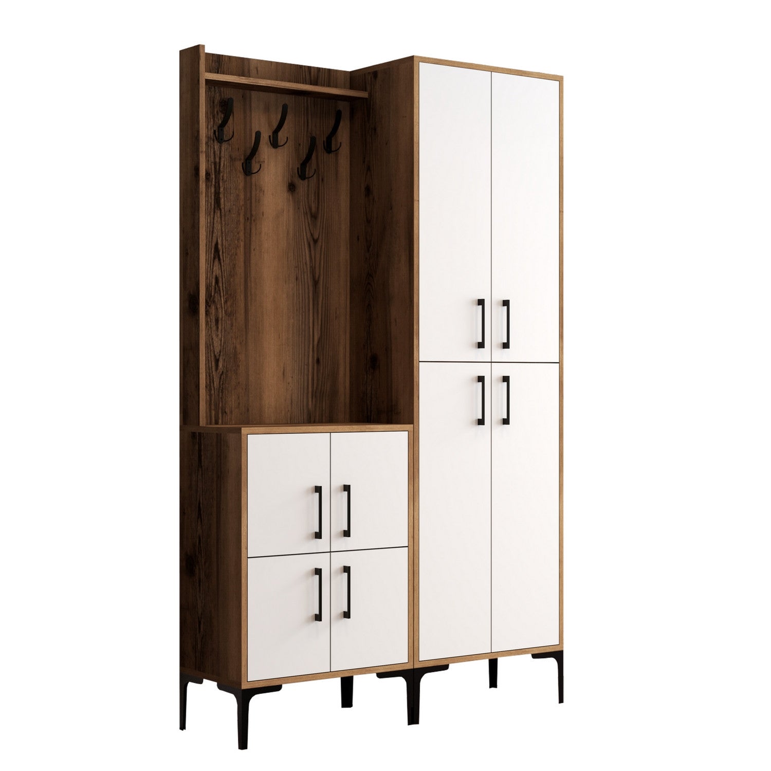 Stalak za hodnik Berlin BA - Walnut, White | AG-vitahome.hr