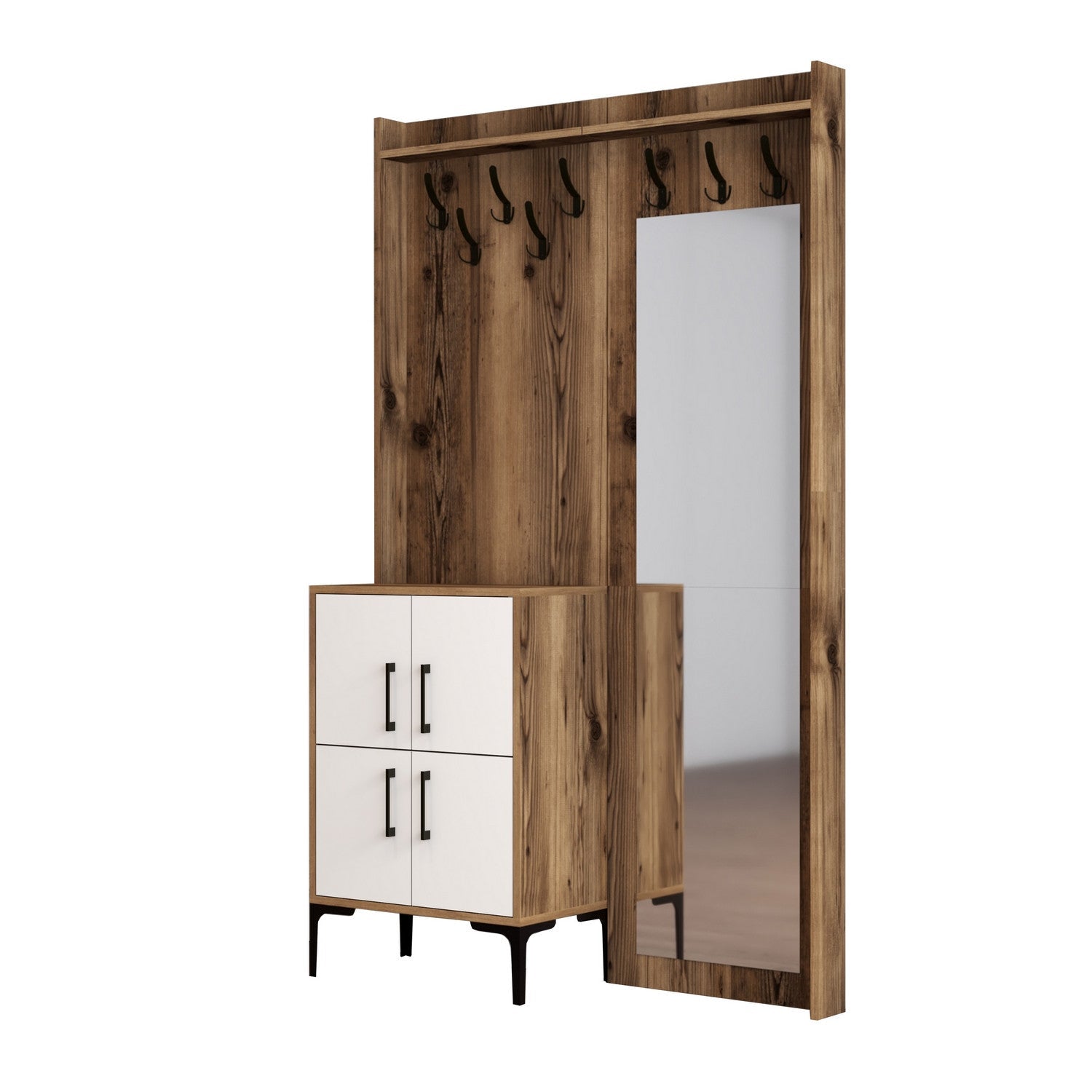 Stalak za hodnik Berlin BC - Walnut, White | AG-vitahome.hr