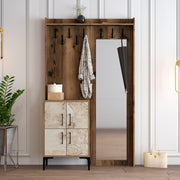 Stalak za hodnik Berlin BC - Walnut, White Marble | AG-vitahome.hr