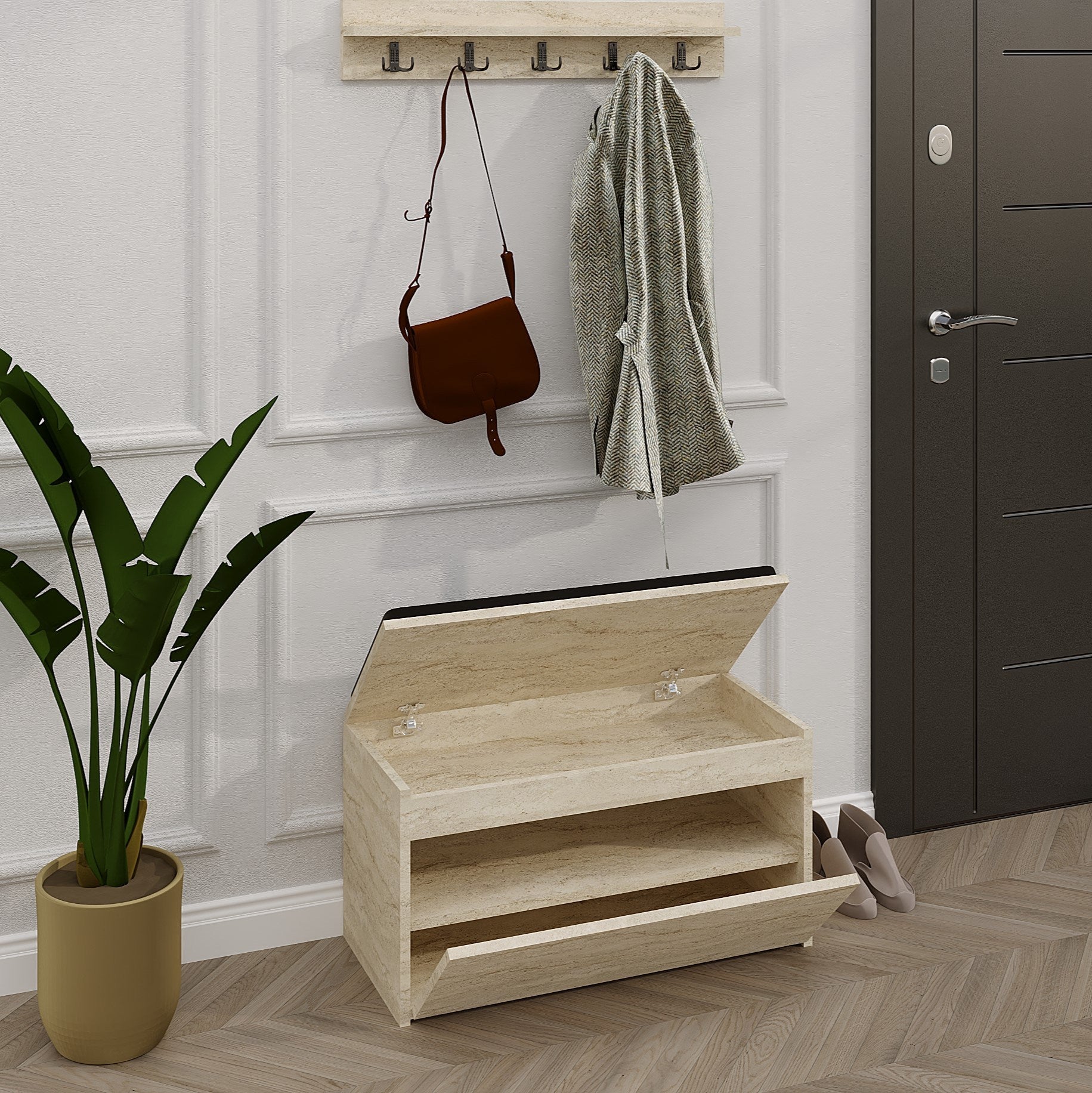 Stalak za hodnik Boby - Travertine | AG-vitahome.hr