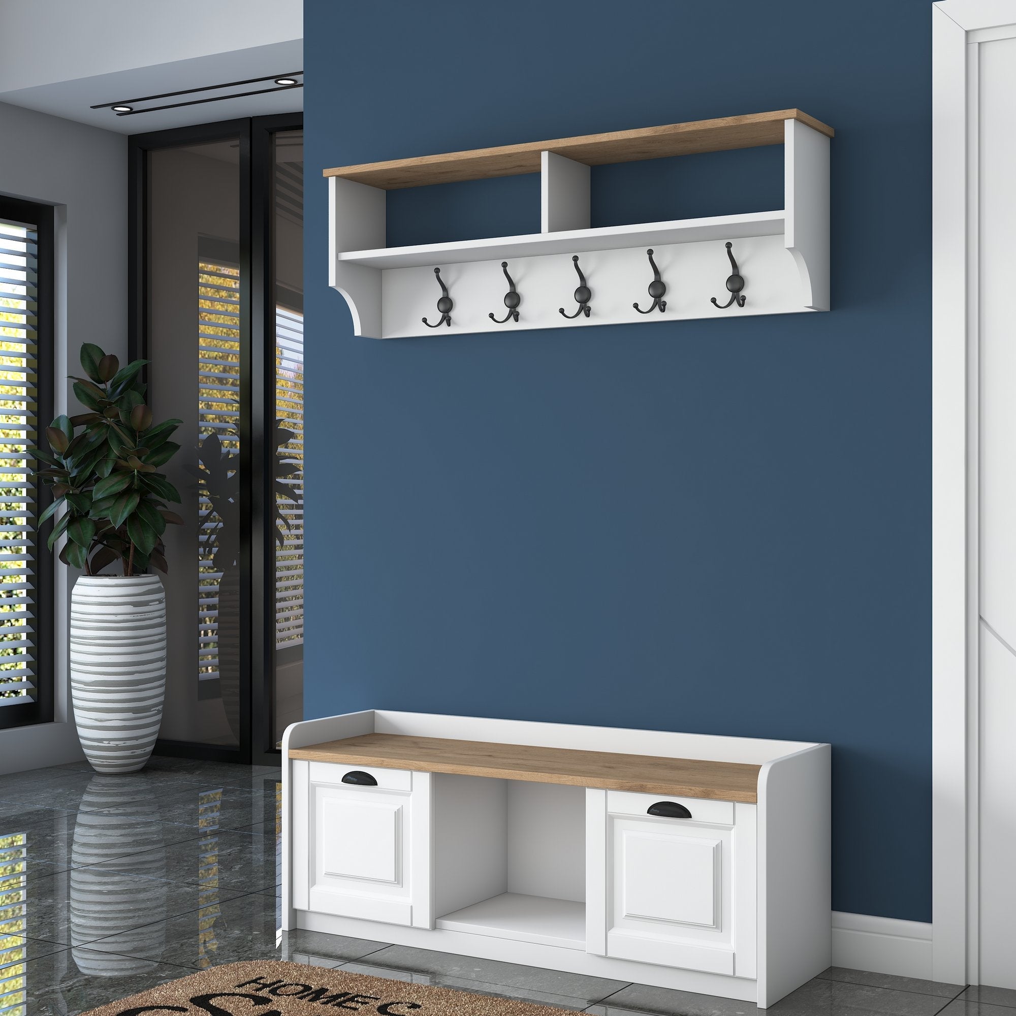 Stalak za hodnik P2 - 1636 - Walnut | AG-vitahome.hr