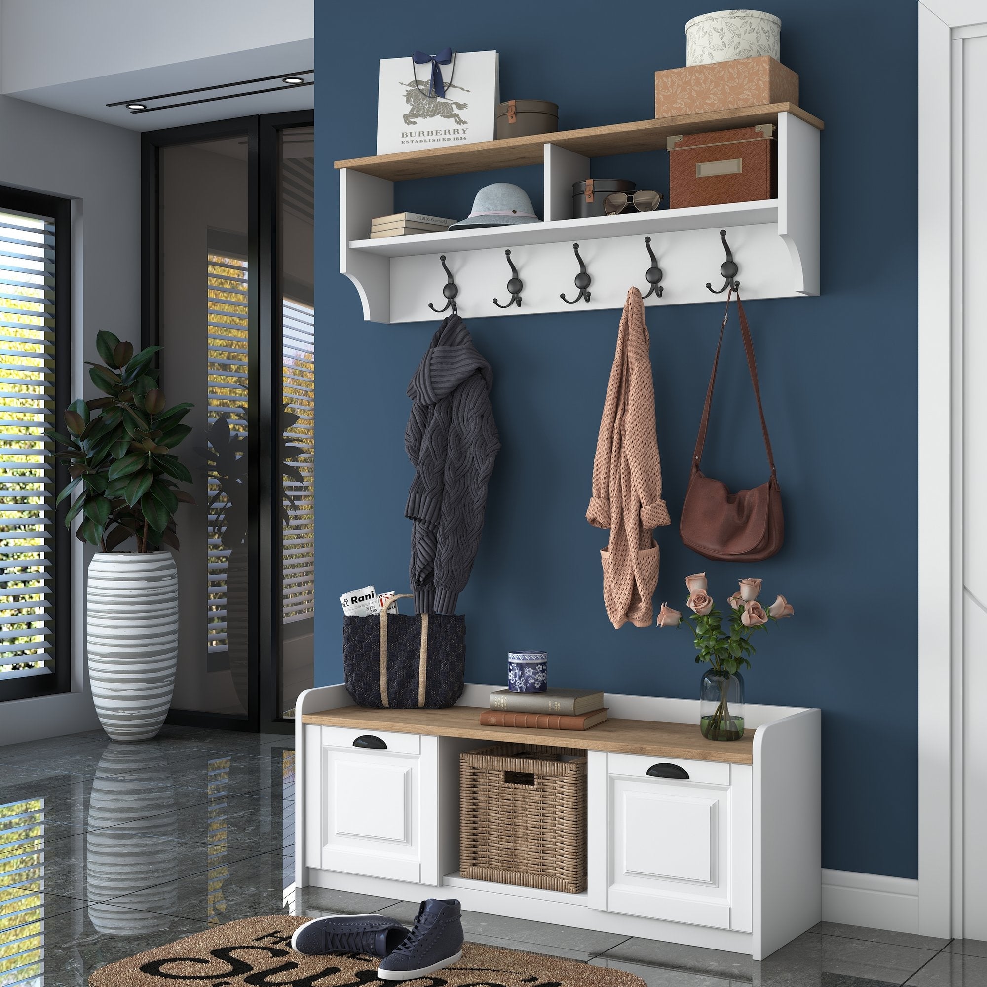 Stalak za hodnik P2 - 1636 - Walnut | AG-vitahome.hr
