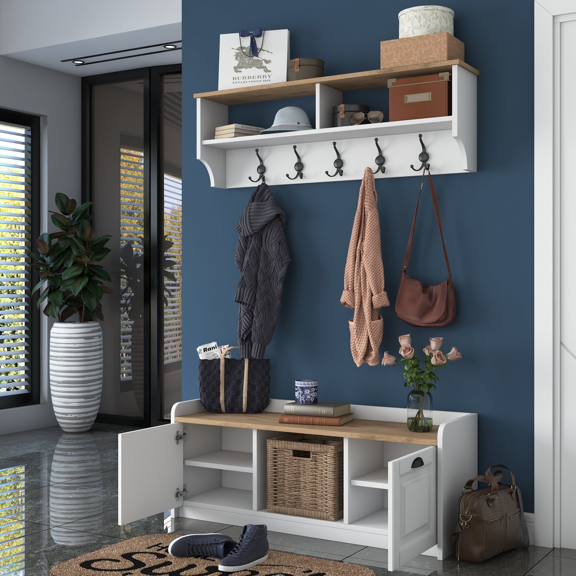 Stalak za hodnik P2 - 1636 - Walnut | AG-vitahome.hr