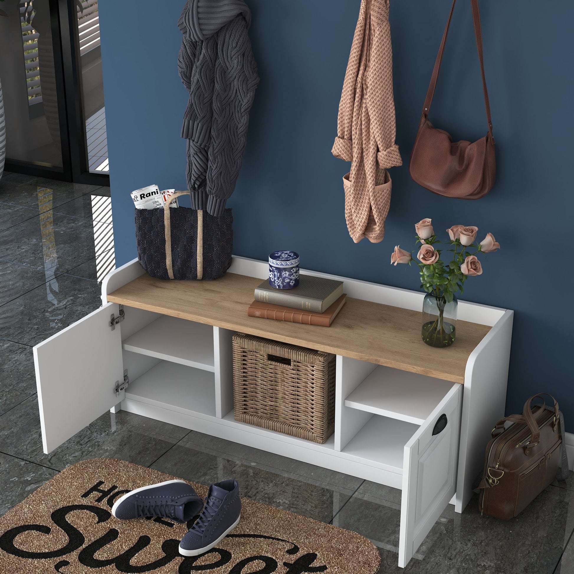 Stalak za hodnik P2 - 1636 - Walnut | AG-vitahome.hr