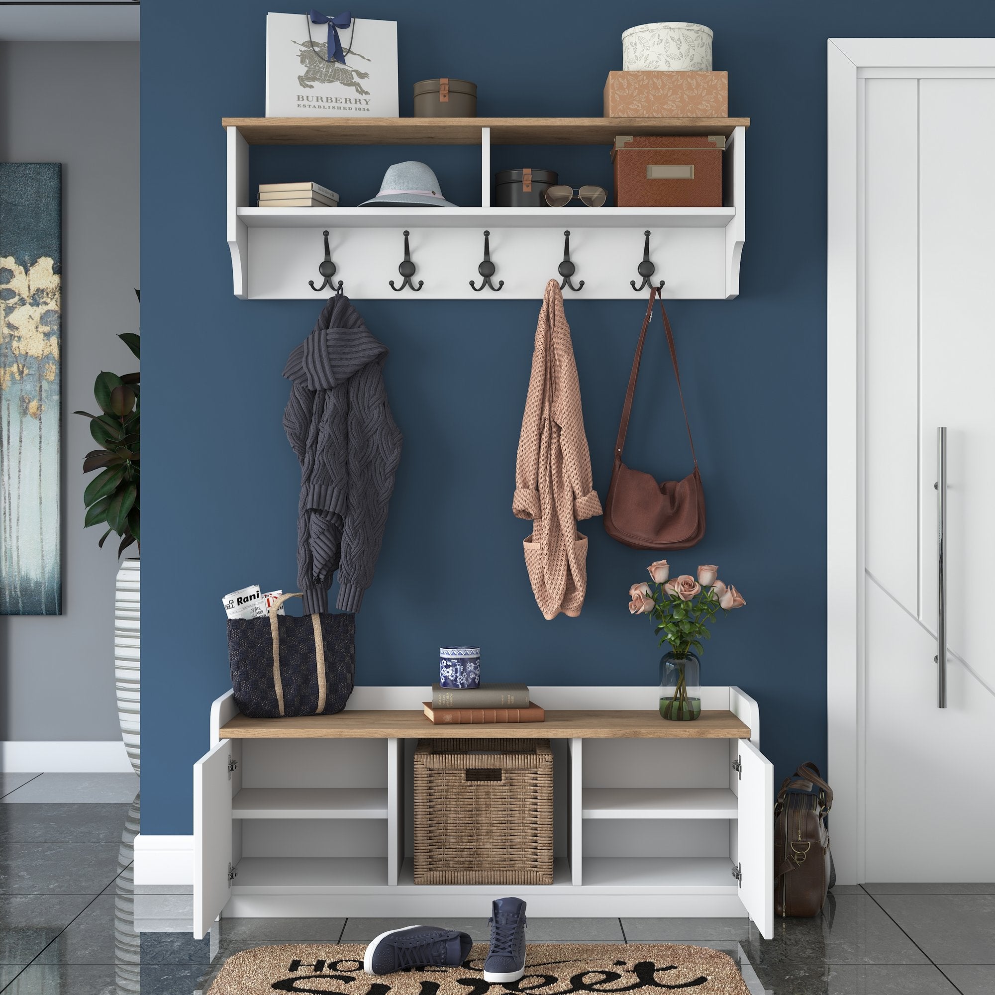 Stalak za hodnik P2 - 1636 - Walnut | AG-vitahome.hr