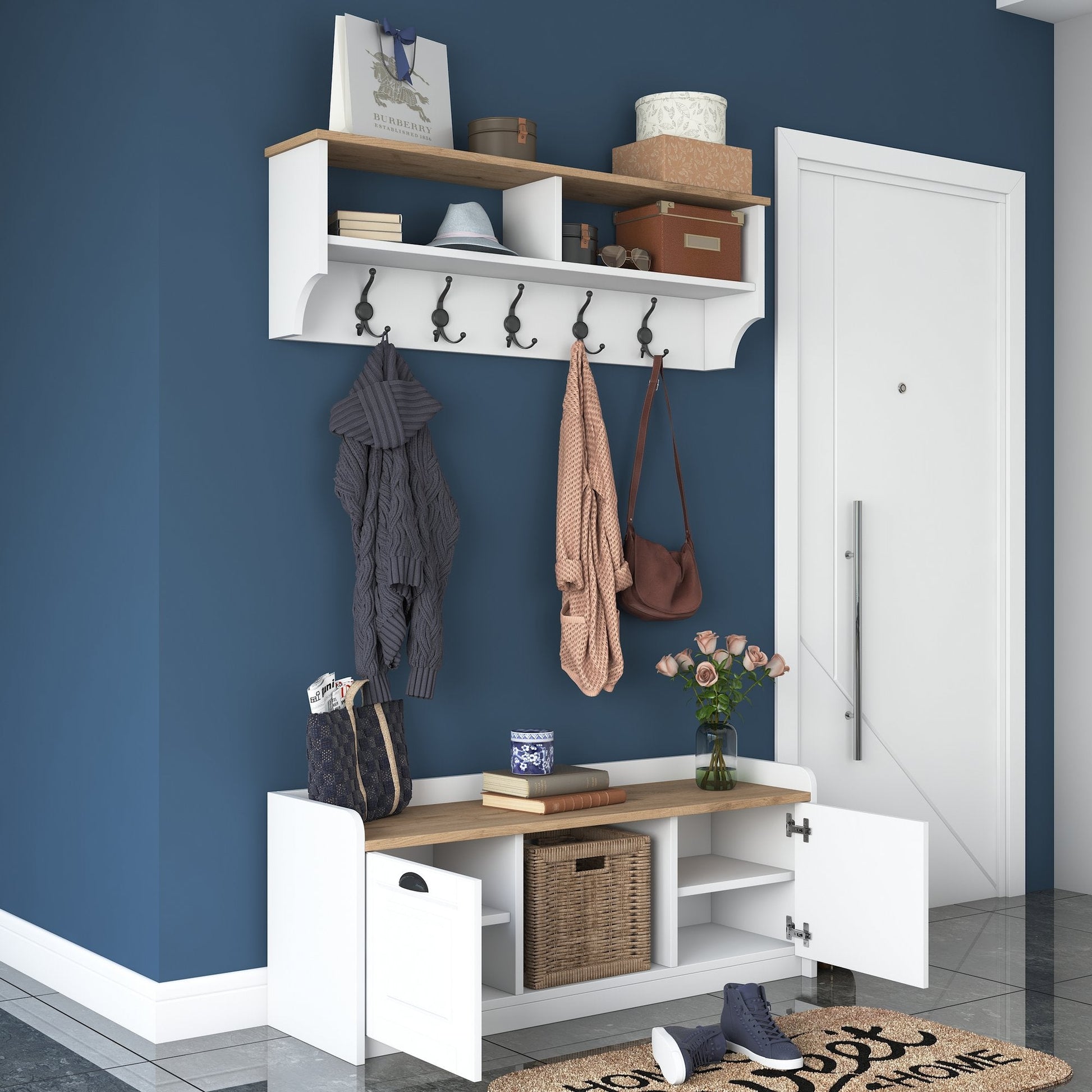 Stalak za hodnik P2 - 1636 - Walnut | AG-vitahome.hr