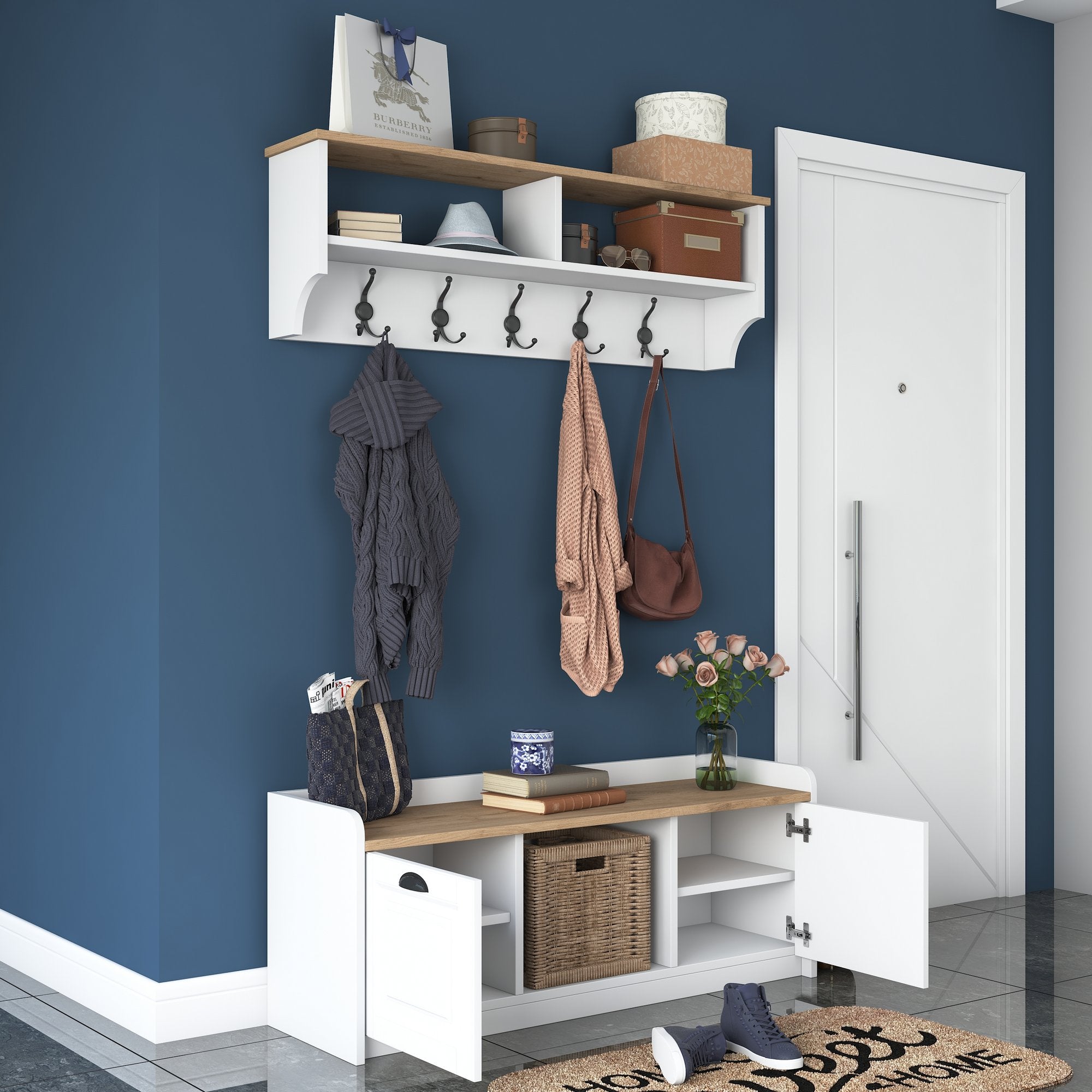 Stalak za hodnik P2 - 1636 - Walnut | AG-vitahome.hr