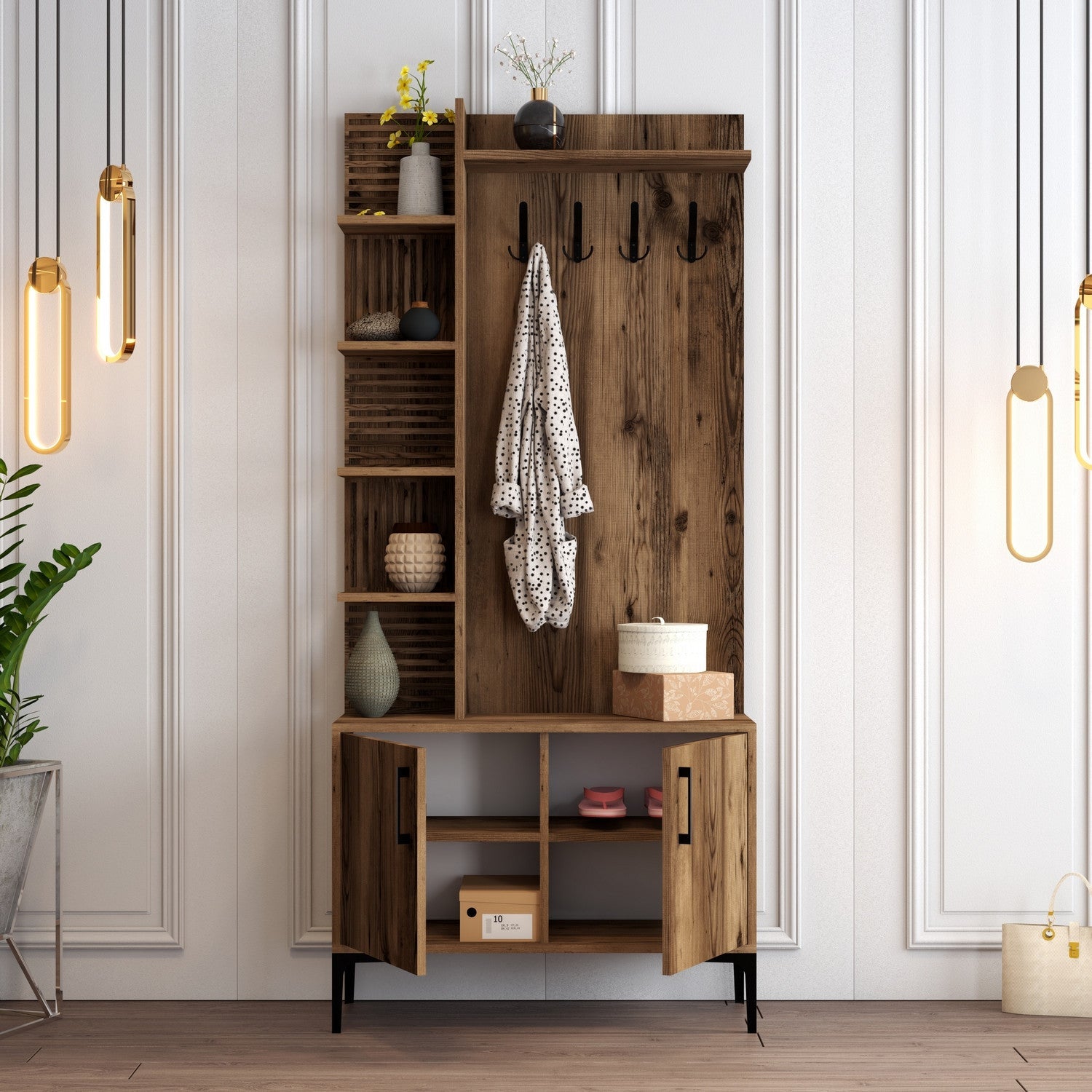 Stalak za hodnik Viyana D - Walnut | AG-vitahome.hr