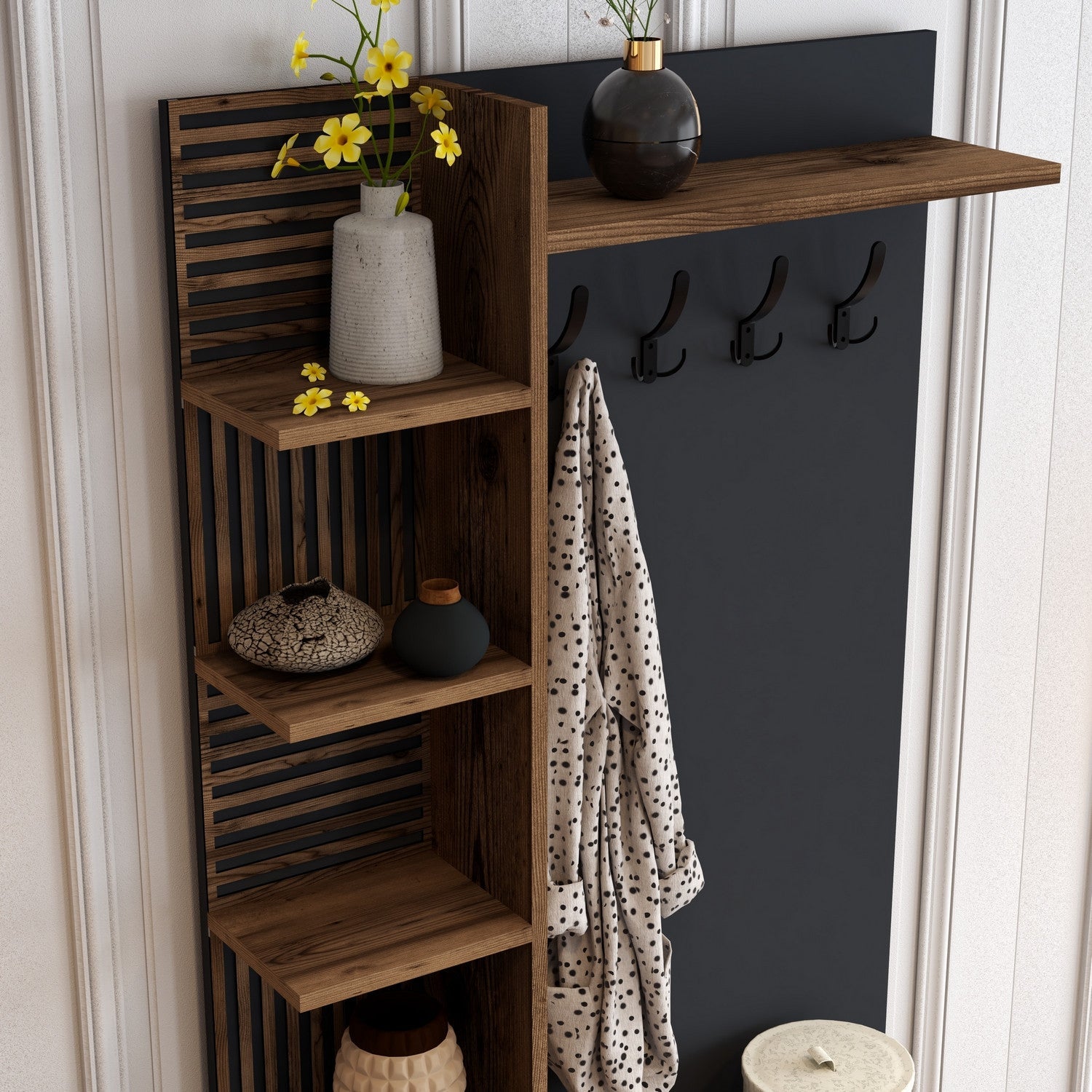 Stalak za hodnik Viyana D - Walnut, Anthracite | AG-vitahome.hr