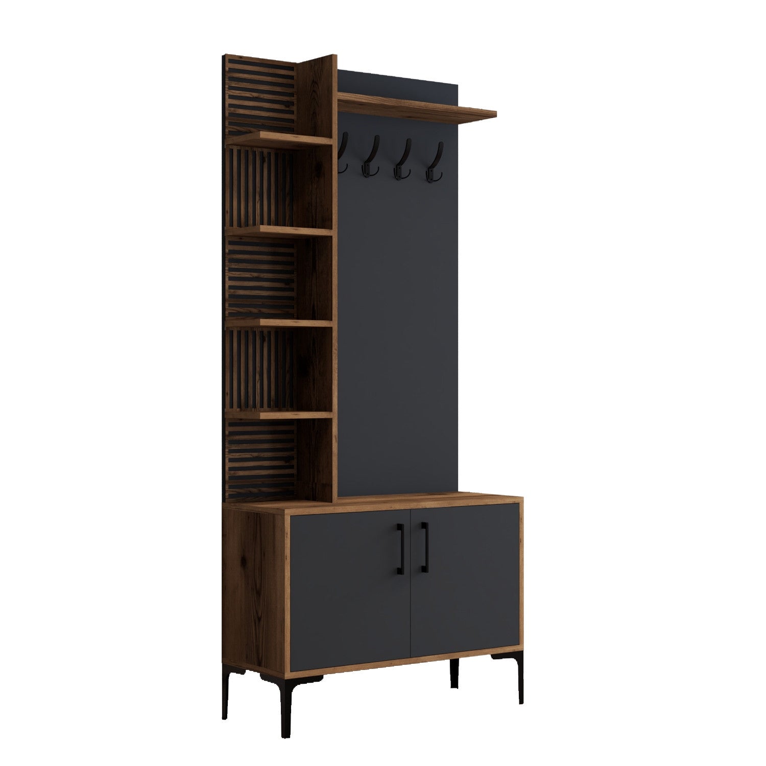 Stalak za hodnik Viyana D - Walnut, Anthracite | AG-vitahome.hr