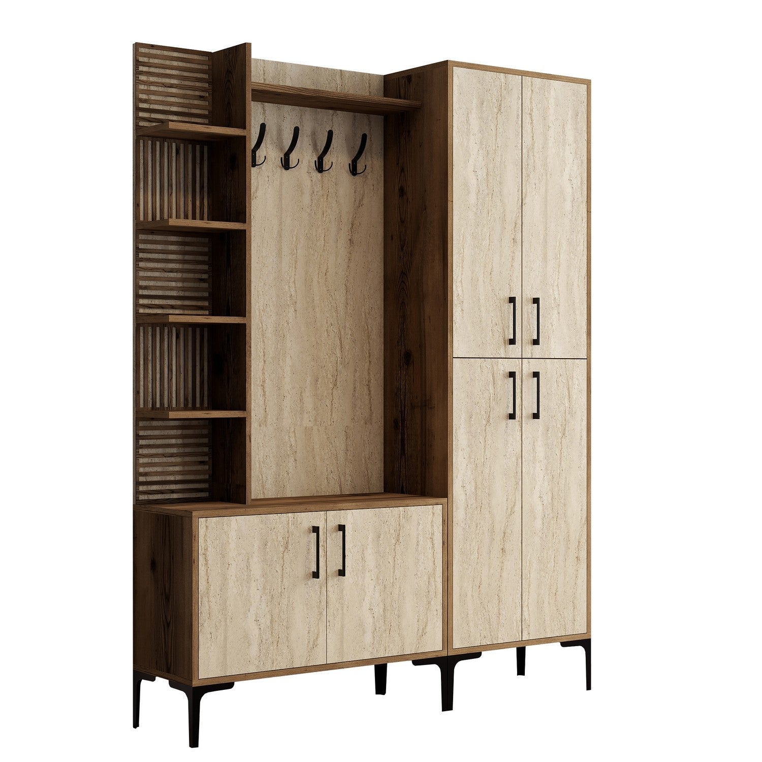 Stalak za hodnik Viyana D - Walnut, Travertine | AG-vitahome.hr