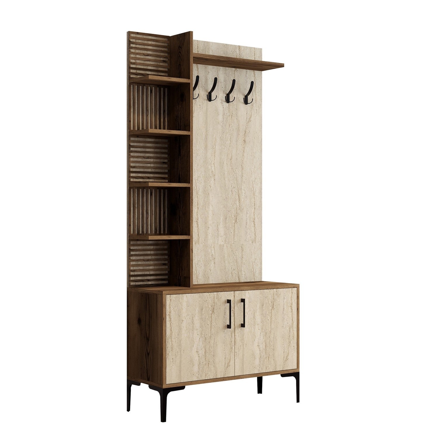 Stalak za hodnik Viyana D - Walnut, Travertine | AG-vitahome.hr